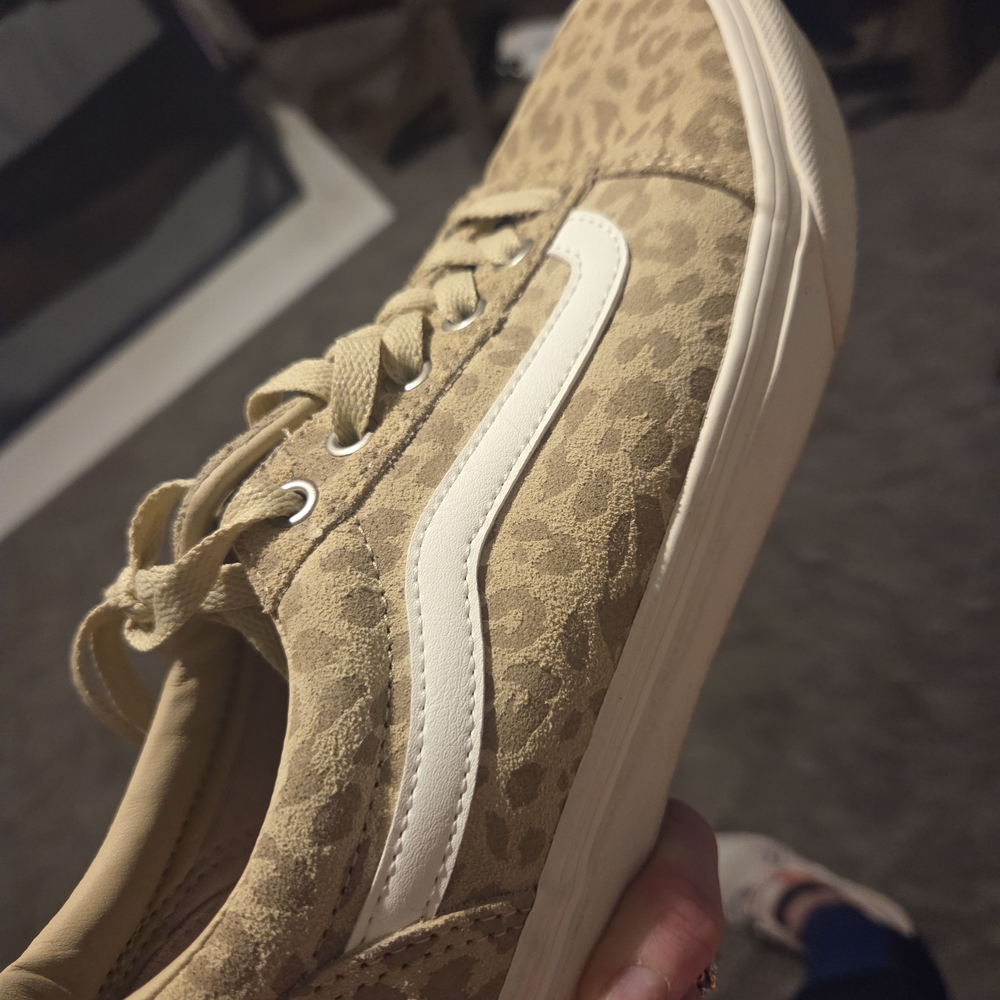 Vans Women's Tan Leopard Print Sneakers
